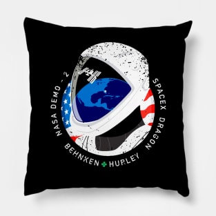 spacex crew dragon demo 2 patch vintage Pillow