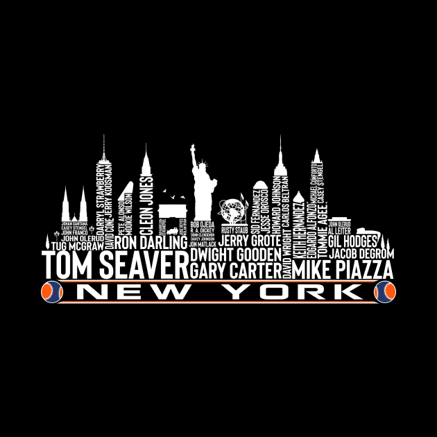 New York Baseball Team All Time Legends New York City Skyline by Baswan D'apparel Ish