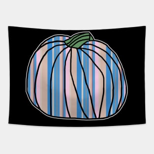 Halloween Horror Pumpkin Light Blue Pink Stripes Tapestry