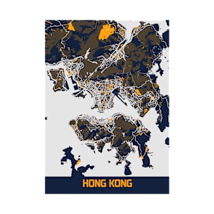 Hong Kong - Hong Kong Bluefresh City Map T-Shirt