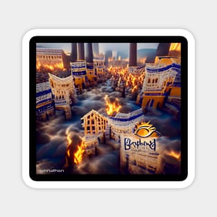 BURNING BABYLON ORIGINAL AI DIGITALLY GENERATED ARTWORK Magnet