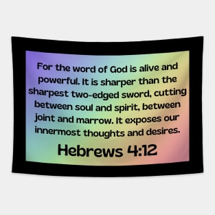 Bible Verse Hebrews 4:12 Tapestry