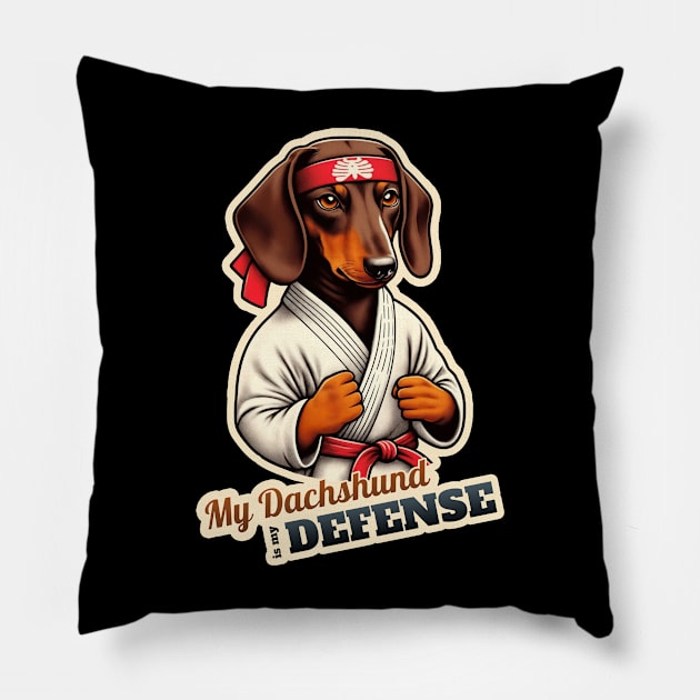 Karate Dachshund Pillow by k9-tee