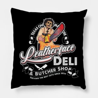 Leather Deli and Butcher Shop Pillow