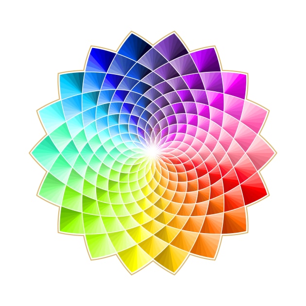 Colorful Mandala with 3D Effect and White Lines by MandalaSoul