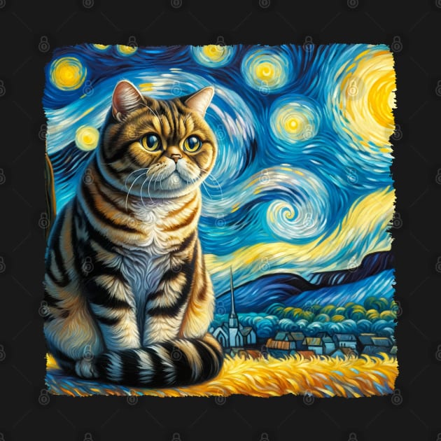 Manx Starry Night Inspired - Artistic Cat by starry_night