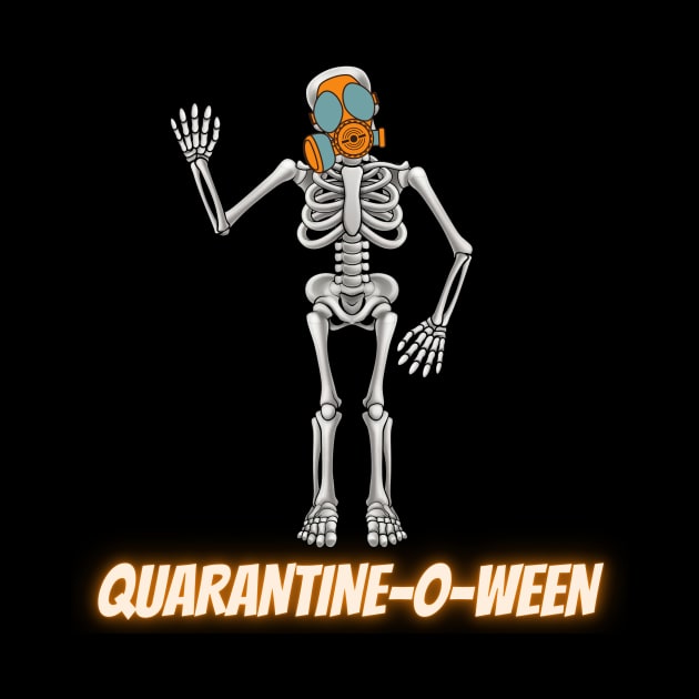 Quarantine-O-Ween Skeleton Funny Halloween Costume 2020 Bones Quarantine Mask Radioactive Skeleton Easy Costume Skeleton Waving by nathalieaynie