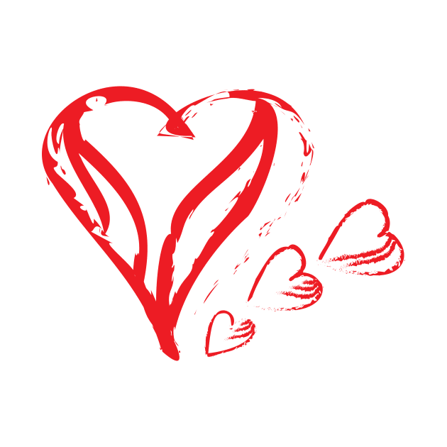 Hand Drawn Red Hearts by sigdesign