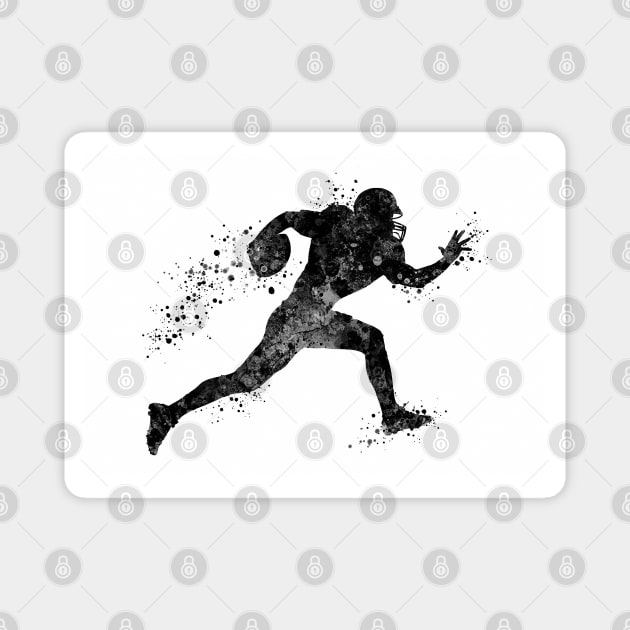 American Football Player Black and White Art Magnet by LotusGifts