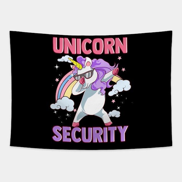 Funny Unicorn Security Dabbing Tee Unicorn Costume Gifts Tapestry by Proficient Tees