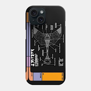 Library Computer Readout Showing Enemy Starship Top View Phone Case