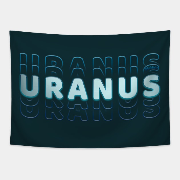 Typograph Planet Uranus: the Ice Giant Tapestry by Da Vinci Feather