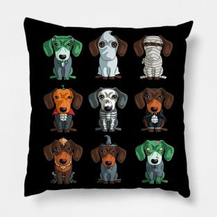 Dachshund Halloween TShirt Weiner Gif Pillow