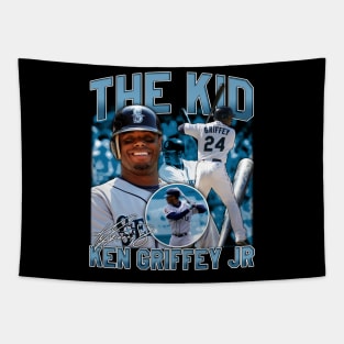 Ken Griffey Jr The Kid Basketball Legend Signature Vintage Retro 80s 90s Bootleg Rap Style Tapestry