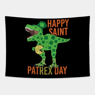 Happy Saint Patrex Day Dinosaur Rex Leprechaun St Patrick's Day Tapestry