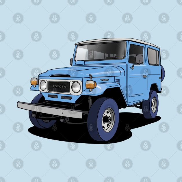 Toyota Land Cruiser FJ40 truck in blue by Webazoot