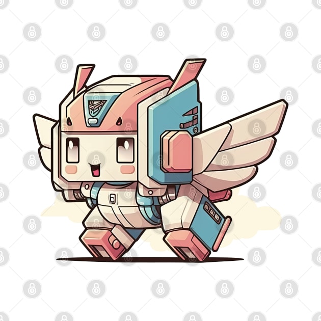 Colourful kawaii mech robot modern illustration by Quixar