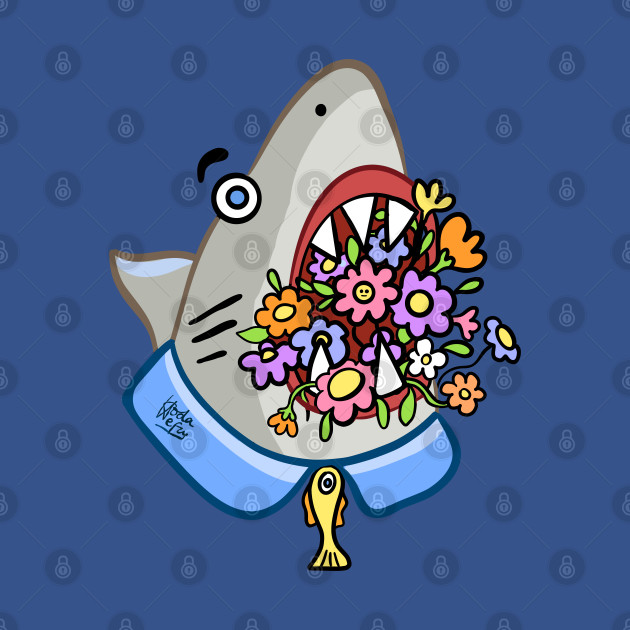 Shark with Flowers In His Jaws by Hoda Hefzy 