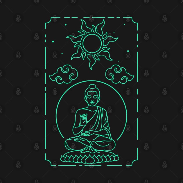 Meditating Buddha by lime line