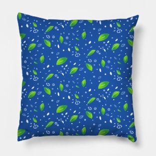 foliage, blue Pillow