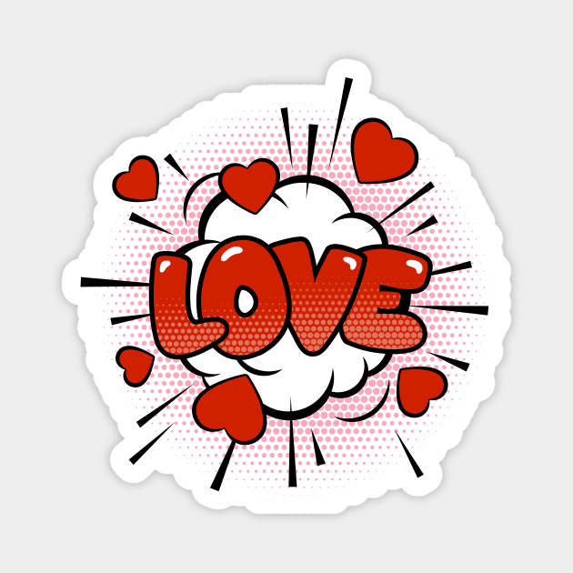 Love Speech Bubble Magnet by JunkyDotCom