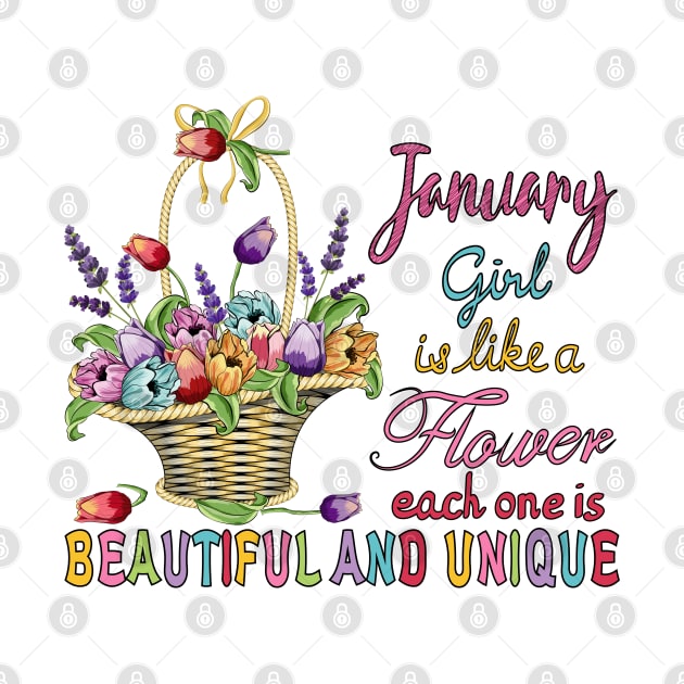 January Girl - Flower Basket by Designoholic