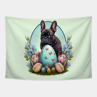French Bulldog happy easter day Tapestry