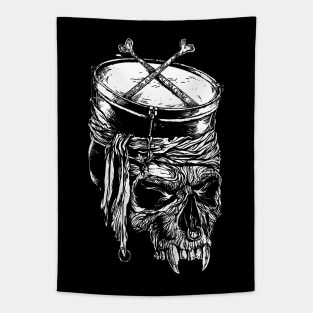 Drum Snare Skull-Metal-Rock-Music Tapestry