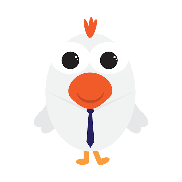 Cute chicken with tie by sigdesign