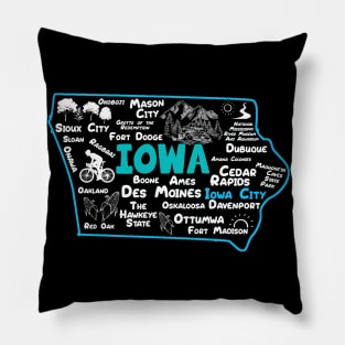 Iowa City Iowa map Des Moines Sioux City, Mason City, Boone, Ames, Davenport, Pillow