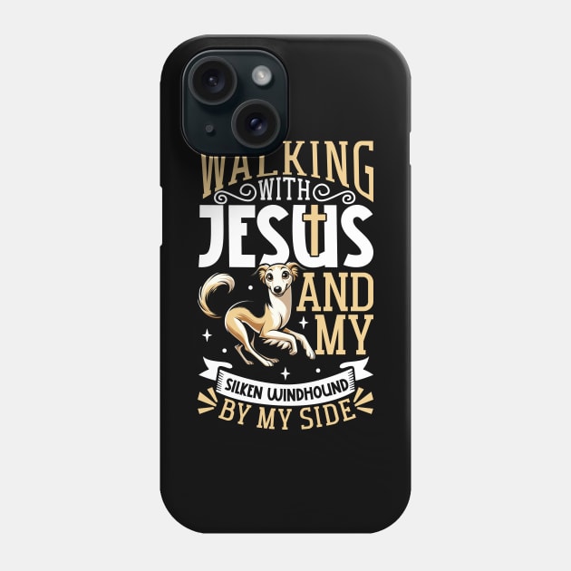 Jesus and dog - Silken Windhound Phone Case by Modern Medieval Design