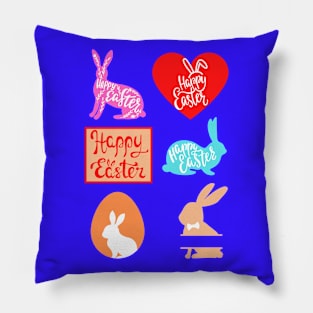 Colorful Easter stickers package Pillow