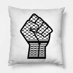 Keffiyeh Black Power Fist - Left Side - Front Pillow