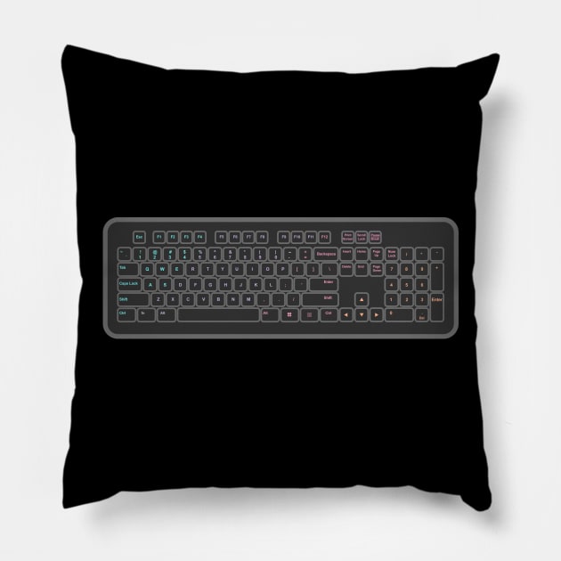 Fun And Games - Keyboard Pillow by AshAroha