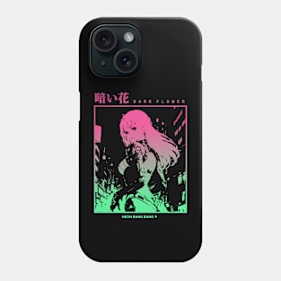 "Dark Flower" Cyberpunk Aesthetic Vaporwave Anime Manga Girl Japanese Streetwear Phone Case