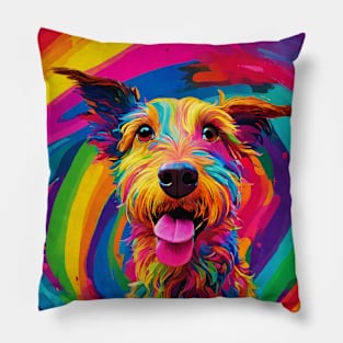 Abstract Rainbow Dog Pillow