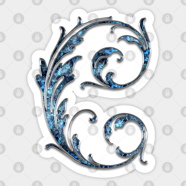 Blue Letter C - Blue - Sticker