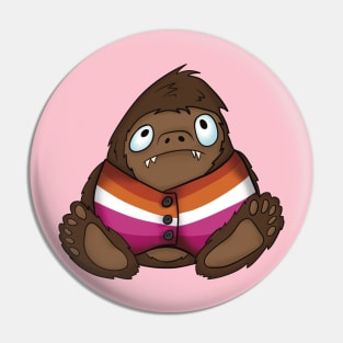 Pride Bigfoot Lesbian Vest Pin