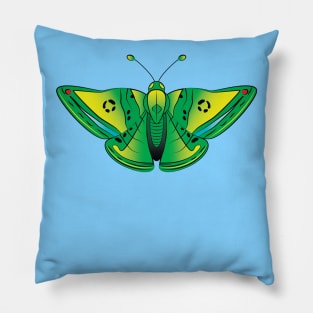 Green butterfly Pillow