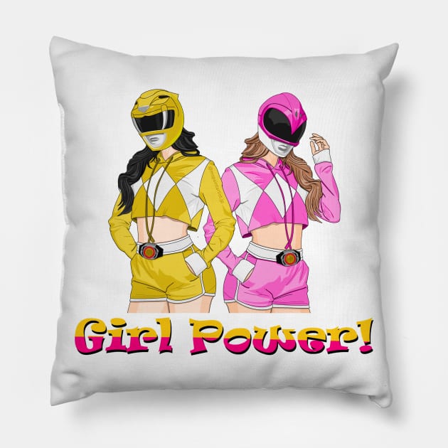 Girl Power! - Trini & Kimberly Pillow by Zapt Art