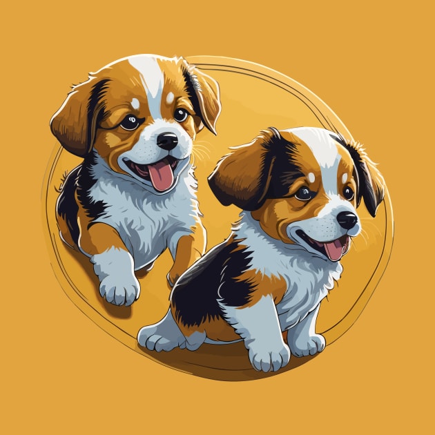 Puppies Playing by SpriteGuy95