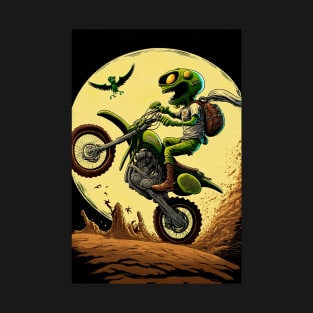 Monster Riding Dirt Bike Anime Style T-Shirt