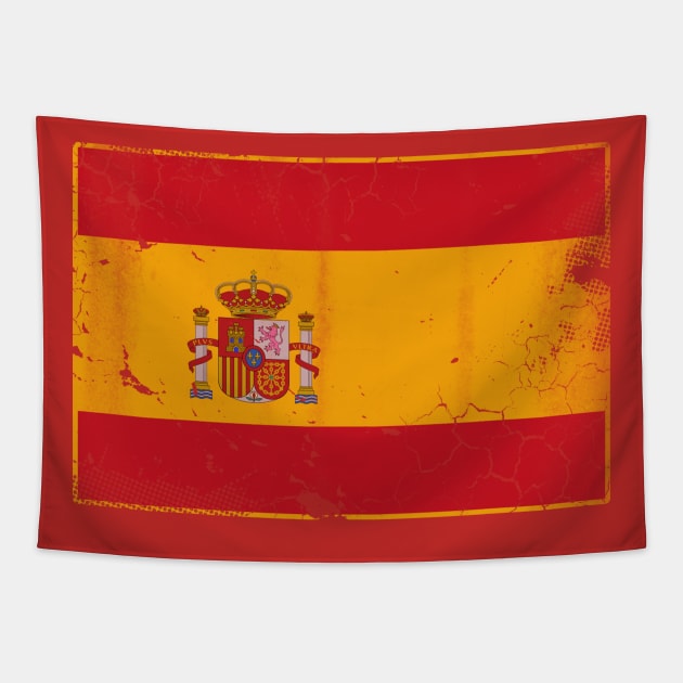 Vintage Flag Of Spain Tapestry by E