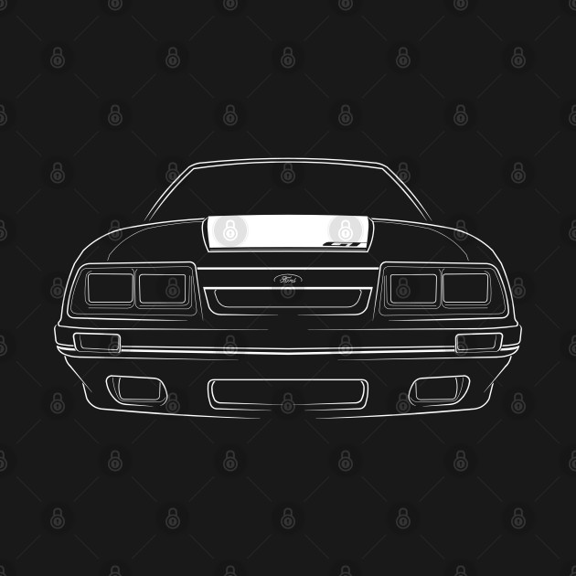 Front/profile - 1985 Mustang GT - stencil, white by mal_photography