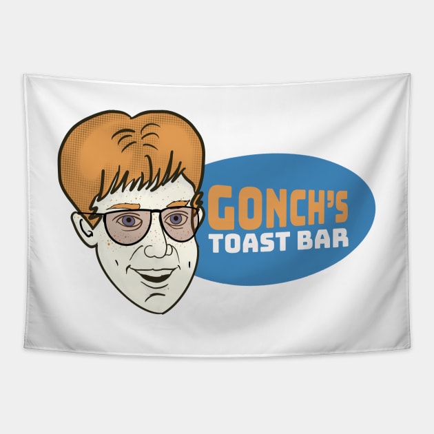 Gonch’s Toast Bar Tapestry by GroatsworthTees