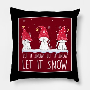 Let it snow - Christmas Cats enjoying Snowfall Pillow