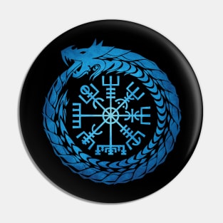 Vegvisir Jormungandr World Serpent Pin