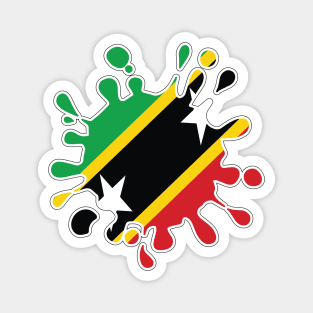 St Kitts and Nevis National Flag Paint Splash Magnet