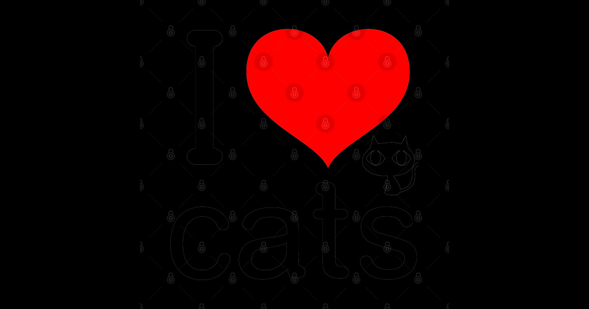 I heart cats - I Love Cats Awesome Gift - Sticker | TeePublic