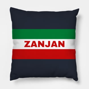 Zanjan City in Iranian Flag Colors Pillow